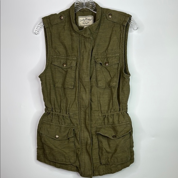 Lucky Brand Green Utility Vest Size Small - Picture 1 of 8